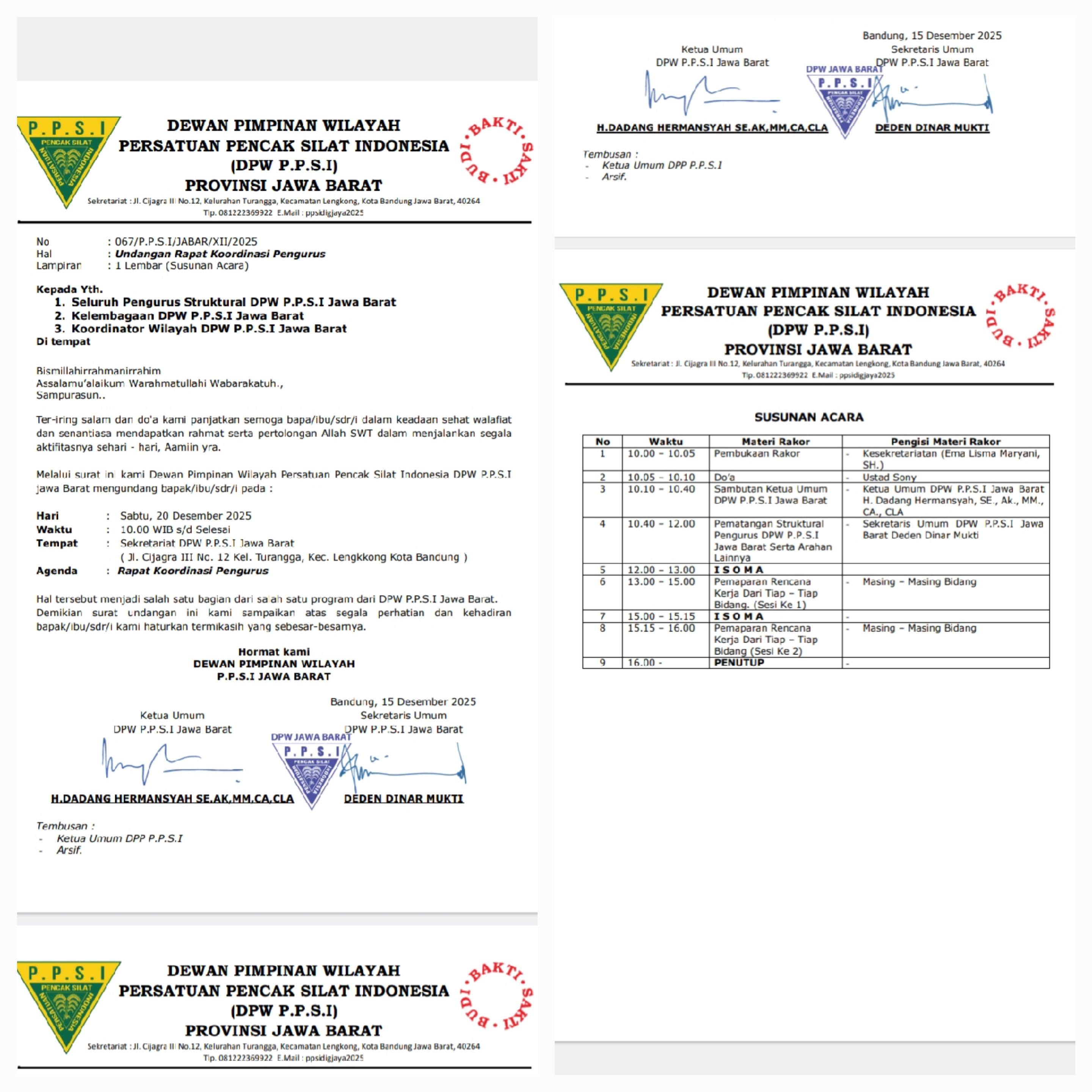 RAPAT KOORDINASI PENGURUS  DPW PPSI JABAR