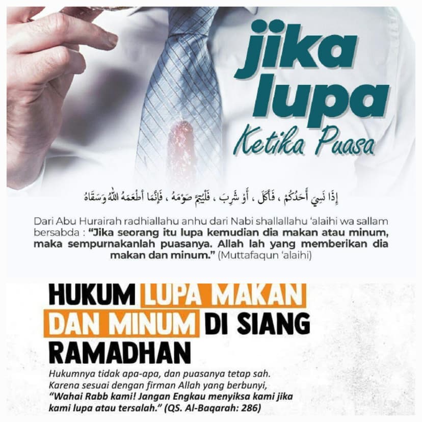 Lupa Minum dan Makan sa'at puasa Romadhon