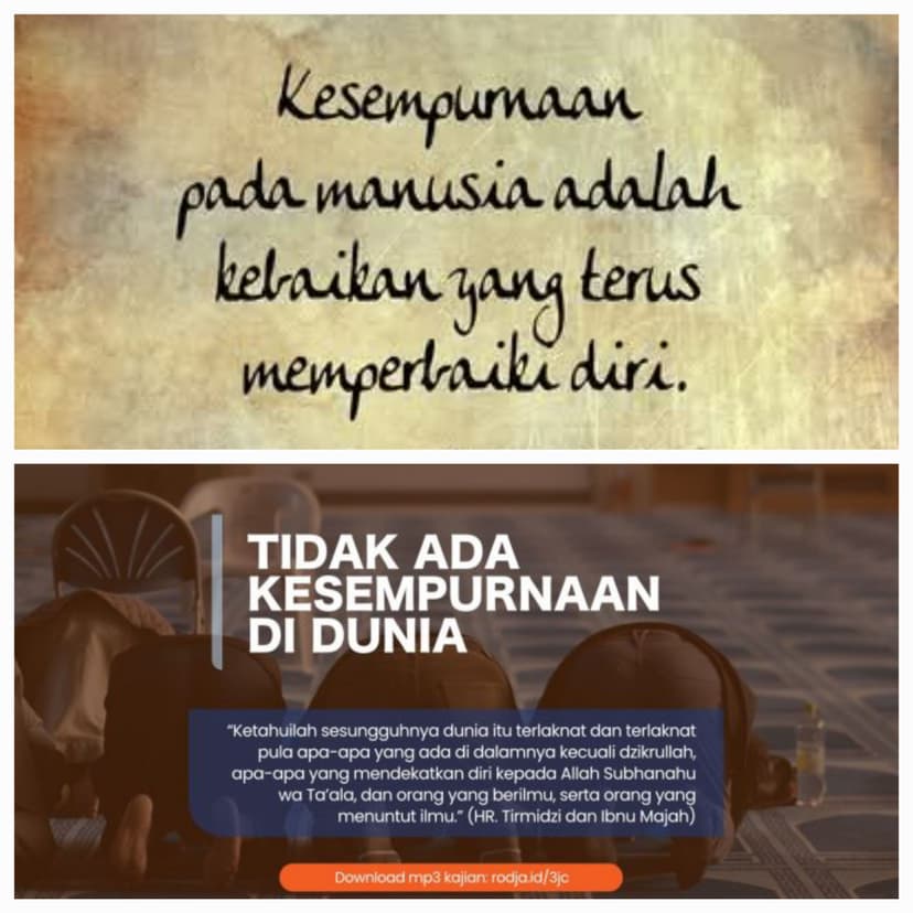 Kesempurnaa hanya kilik Allooh 