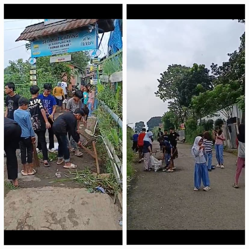 Puluhan Anak Didik Majlis Ta'lim " Beberesih Bersama "