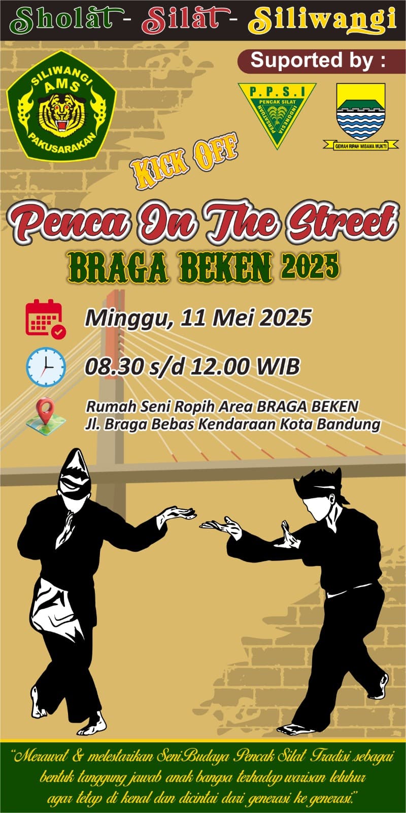 Gelaran " Penca Silat " di Braga Kota Bandung